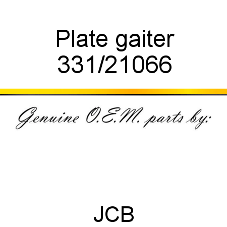 Plate, gaiter 331/21066