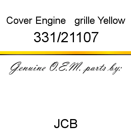 Cover, Engine + grille, Yellow 331/21107