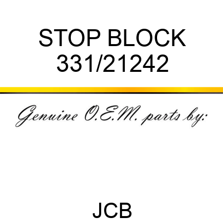STOP, BLOCK 331/21242