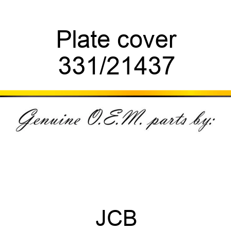Plate cover 331/21437