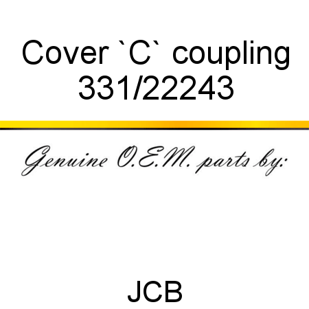 Cover, `C` coupling 331/22243
