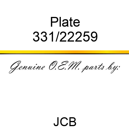 Plate 331/22259