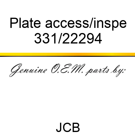 Plate access/inspe 331/22294