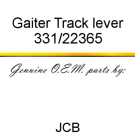 Gaiter, Track lever 331/22365