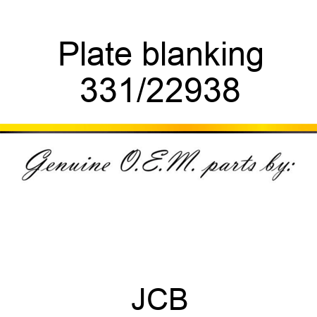 Plate blanking 331/22938