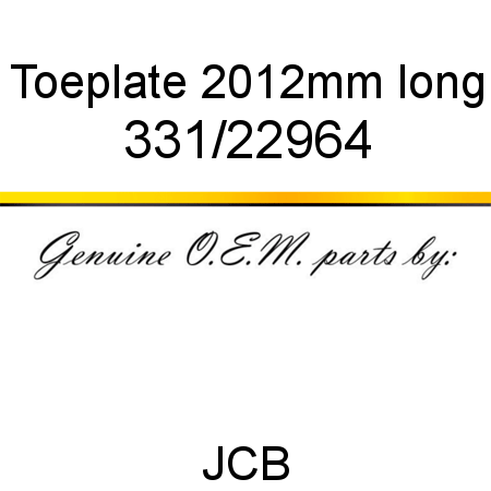 Toeplate, 2012mm long 331/22964