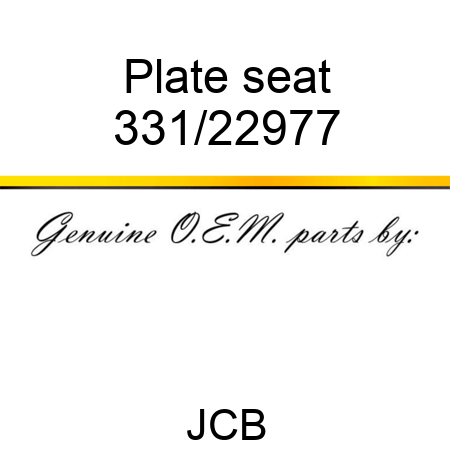 Plate seat 331/22977