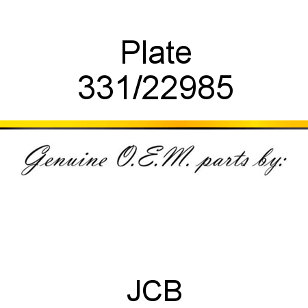 Plate 331/22985