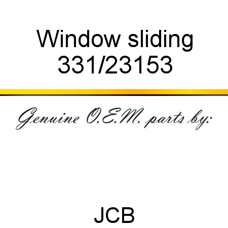 Window, sliding 331/23153