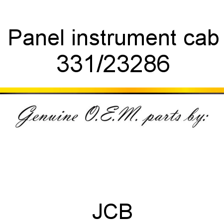 Panel, instrument, cab 331/23286