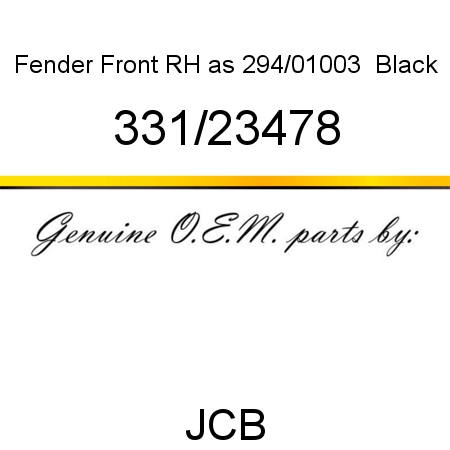 Fender, Front RH, as 294/01003  Black 331/23478