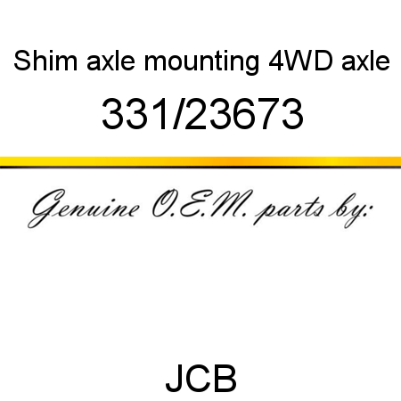 Shim, axle mounting, 4WD axle 331/23673