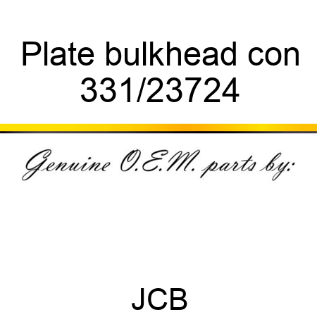 Plate bulkhead con 331/23724