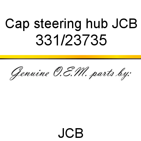Cap, steering hub, JCB 331/23735