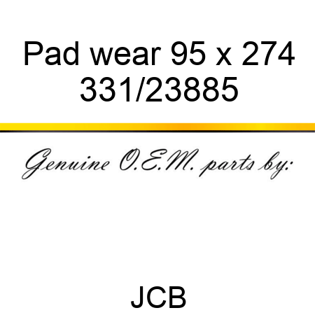 Pad wear, 95 x 274 331/23885