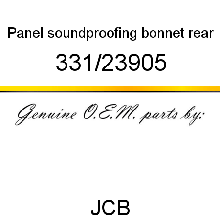 Panel, soundproofing, bonnet rear 331/23905