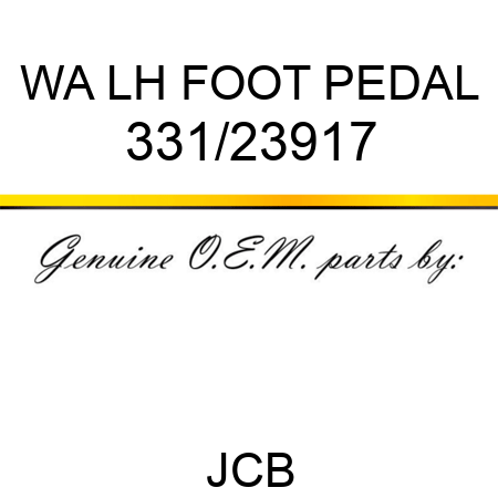 WA LH FOOT PEDAL 331/23917