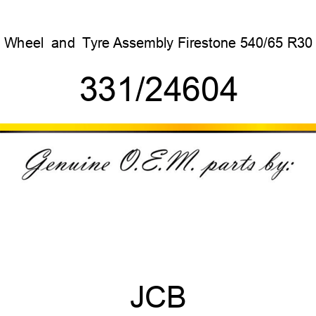 Wheel, & Tyre Assembly, Firestone 540/65 R30 331/24604