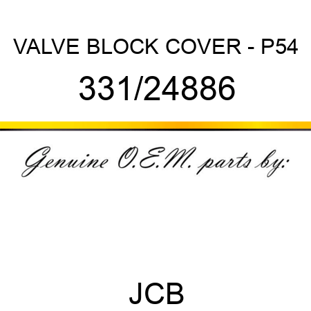 VALVE BLOCK COVER - P54 331/24886