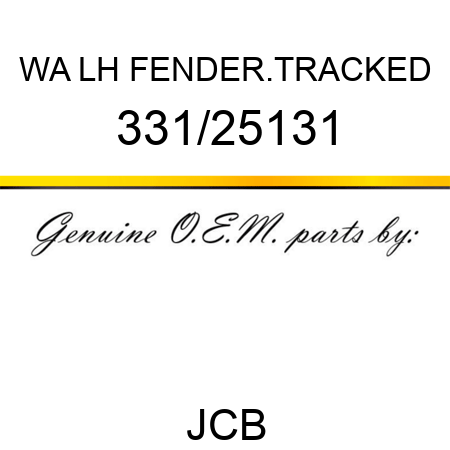 WA LH FENDER.TRACKED 331/25131