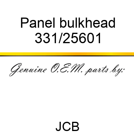Panel bulkhead 331/25601