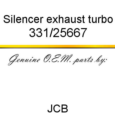 Silencer, exhaust, turbo 331/25667