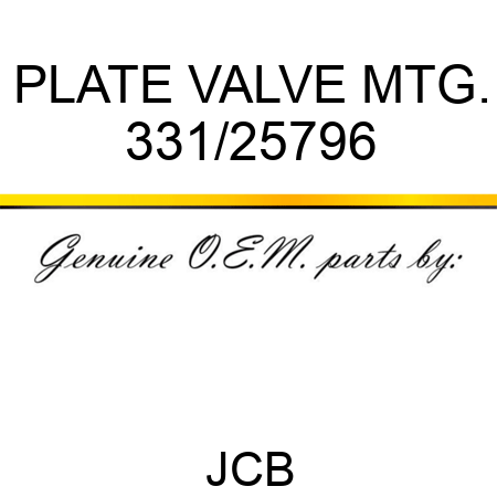 PLATE VALVE MTG. 331/25796