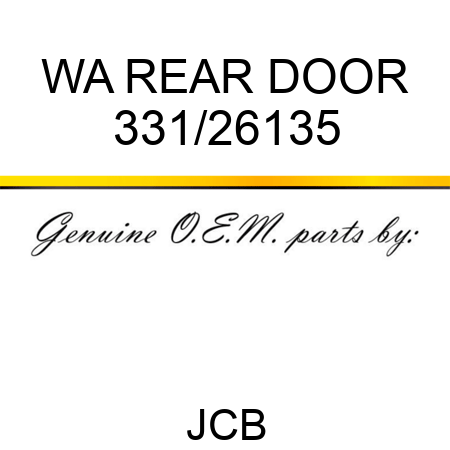 WA REAR DOOR 331/26135