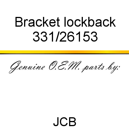 Bracket, lockback 331/26153