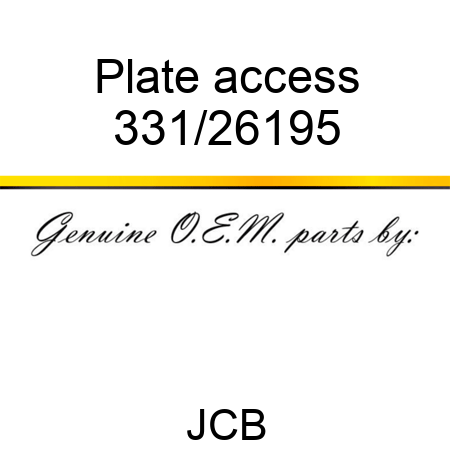 Plate access 331/26195