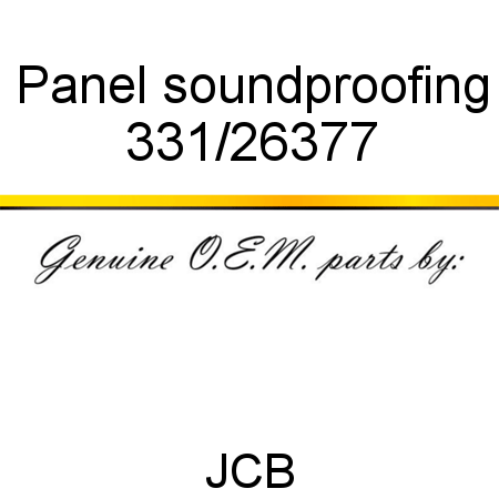 Panel, soundproofing 331/26377