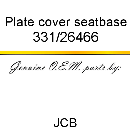 Plate, cover, seatbase 331/26466