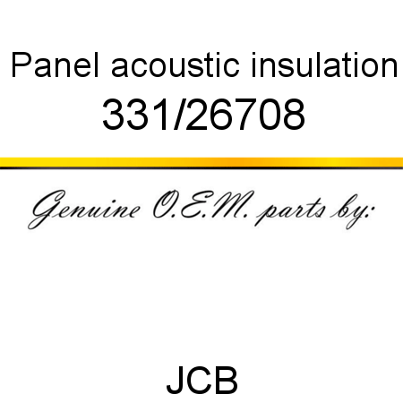 Panel, acoustic insulation 331/26708