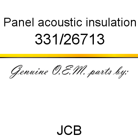 Panel, acoustic insulation 331/26713