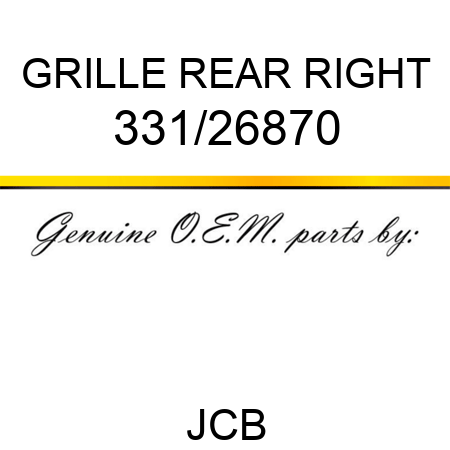 GRILLE REAR, RIGHT 331/26870