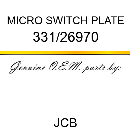 MICRO SWITCH PLATE 331/26970
