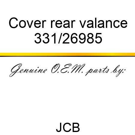 Cover rear valance 331/26985
