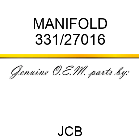 MANIFOLD 331/27016