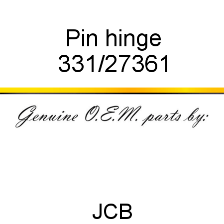 Pin, hinge 331/27361