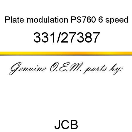 Plate, modulation, PS760 6 speed 331/27387