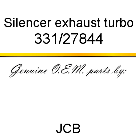 Silencer, exhaust, turbo 331/27844
