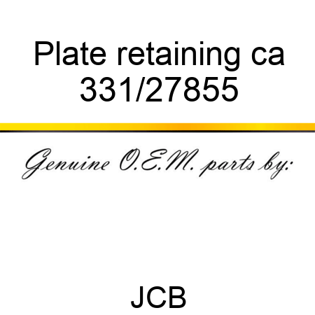 Plate retaining ca 331/27855