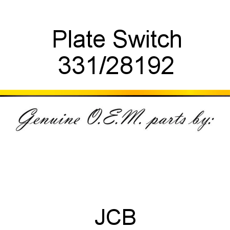 Plate, Switch 331/28192