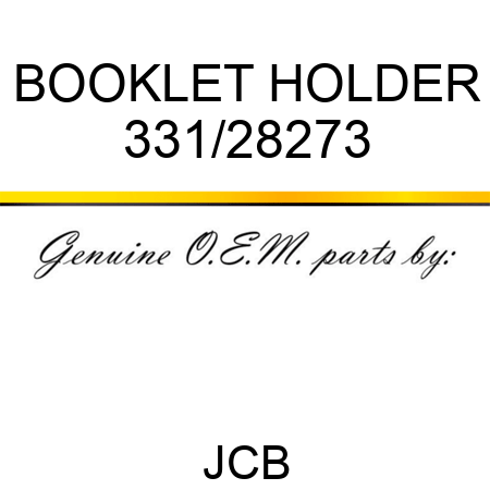 BOOKLET HOLDER 331/28273