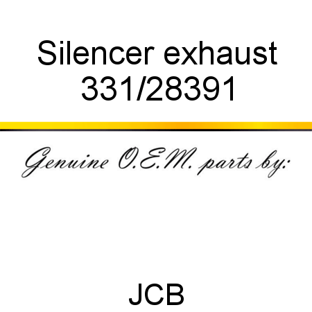 Silencer, exhaust 331/28391