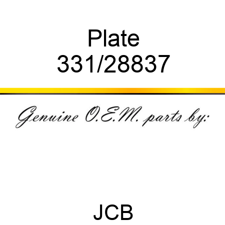 Plate 331/28837