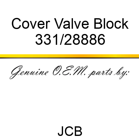 Cover Valve Block 331/28886