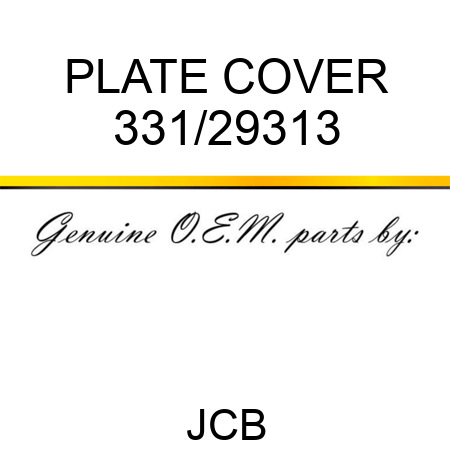 PLATE COVER 331/29313