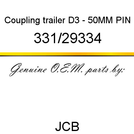 Coupling, trailer, D3 - 50MM PIN 331/29334