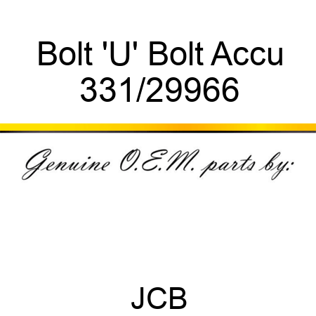Bolt 'U' Bolt Accu 331/29966
